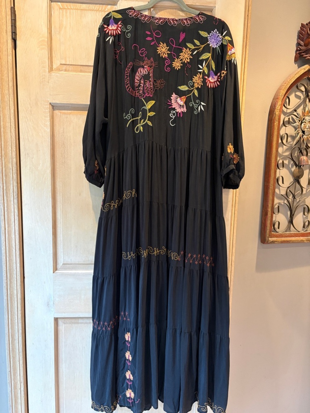 Johnny Was Black Toni Dolman Maxi Dress with Embroidery 1X - Picture 7 of 10